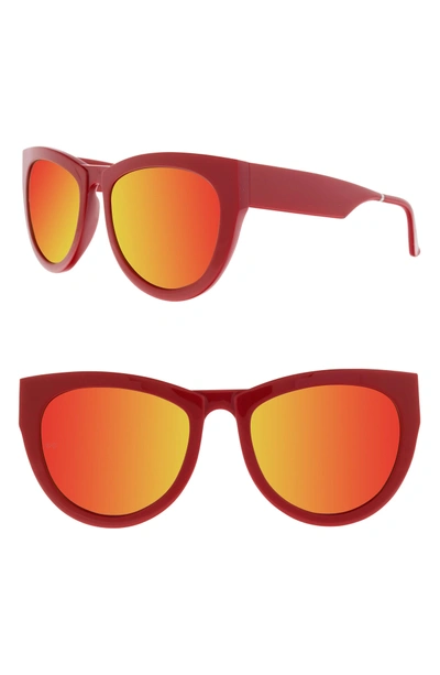 Smoke X Mirrors Runaround Sue 60mm Cat Eye Sunglasses - Red/ Orange Mirror