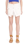 Staud High-waisted Cotton Shorts In Neutrals