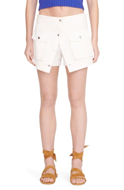 Staud High-waisted Cotton Shorts In Nude