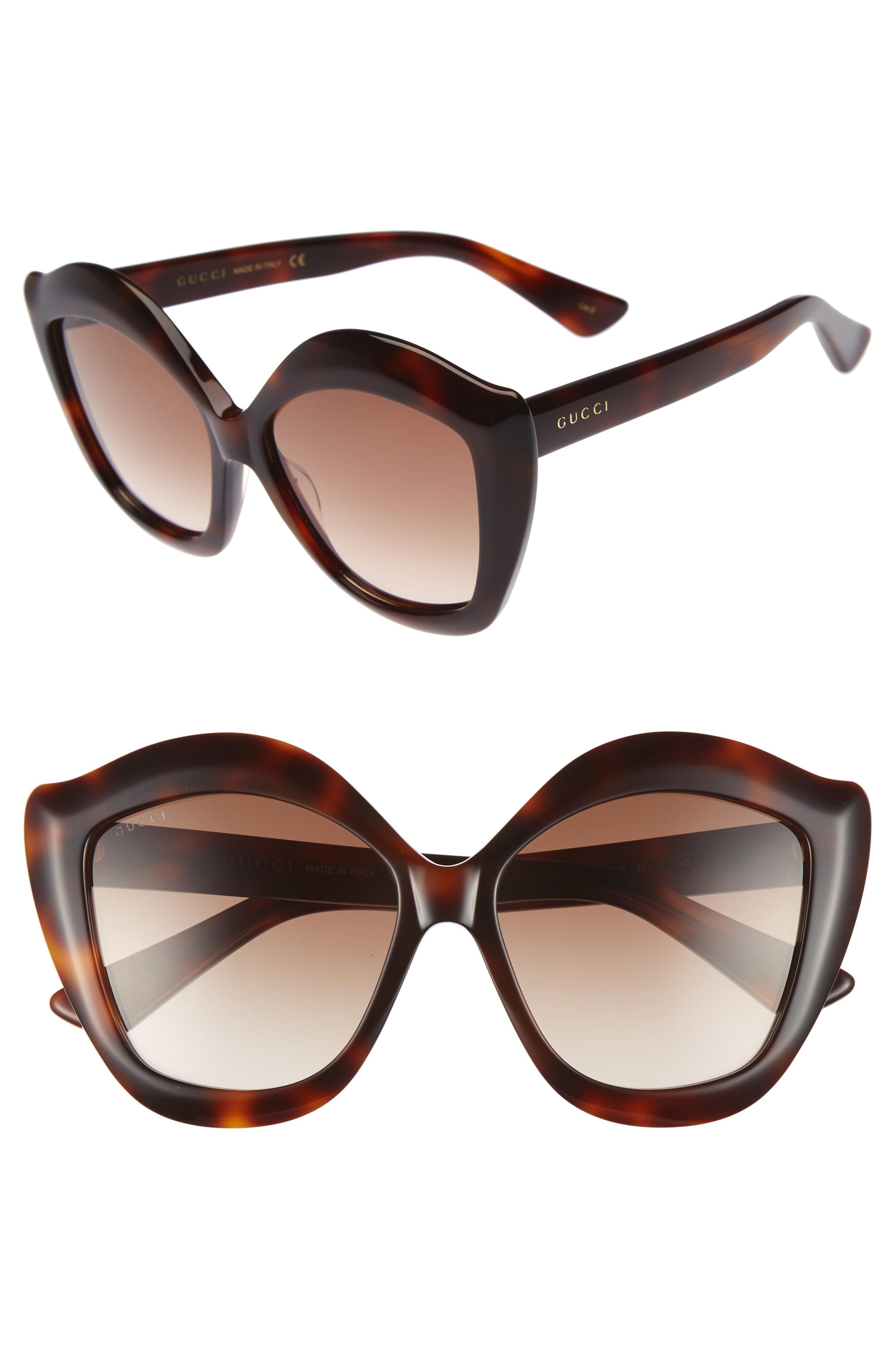 gucci 53mm cat eye sunglasses