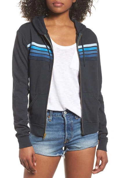 Aviator Nation 5-stripe Zip Hoodie In Charb