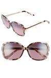 Maui Jim Melika 58mm Polarizedplus2® Square Sunglasses In Brown / Pink Polar