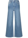 Frame Le Palazzo Crop High-waisted Jeans In Blue