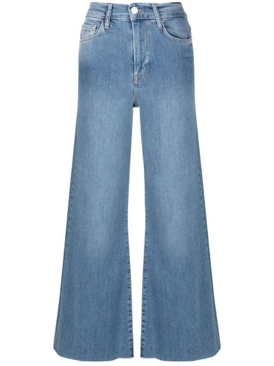 Frame Le Palazzo Crop High-waisted Jeans In Blue