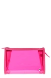 Stephanie Johnson Miami Medium Zip Closure Makeup Bag In Miami Neon Pink