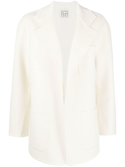 Totême Patch-pocket Wool Blazer In White