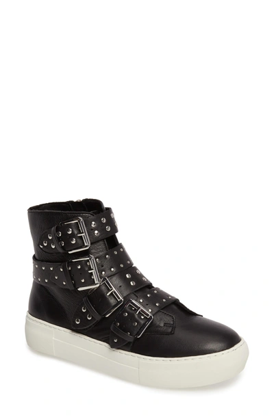 Jslides Aghast Buckle Bootie In Black Leather