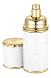 Creed Deluxe Leather & Gold-tone Bottle Atomizer In White/gold Trim