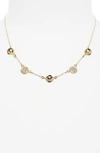 Anna Beck Semiprecious Stone Station Necklace In Gold/ Pyrite