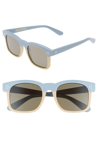 Wildfox Gaudy Zero 51mm Flat Square Sunglasses - Baby Blue-cream