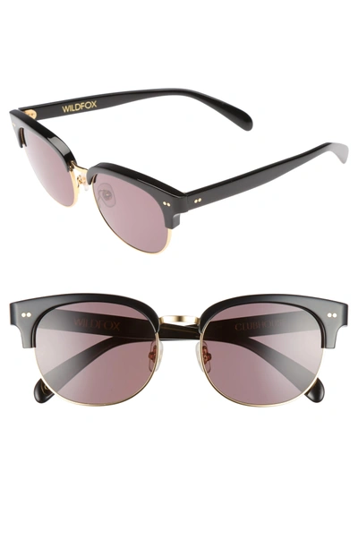 Wildfox Clubhouse 50mm Semi-rimless Sunglasses In Black/ Gold