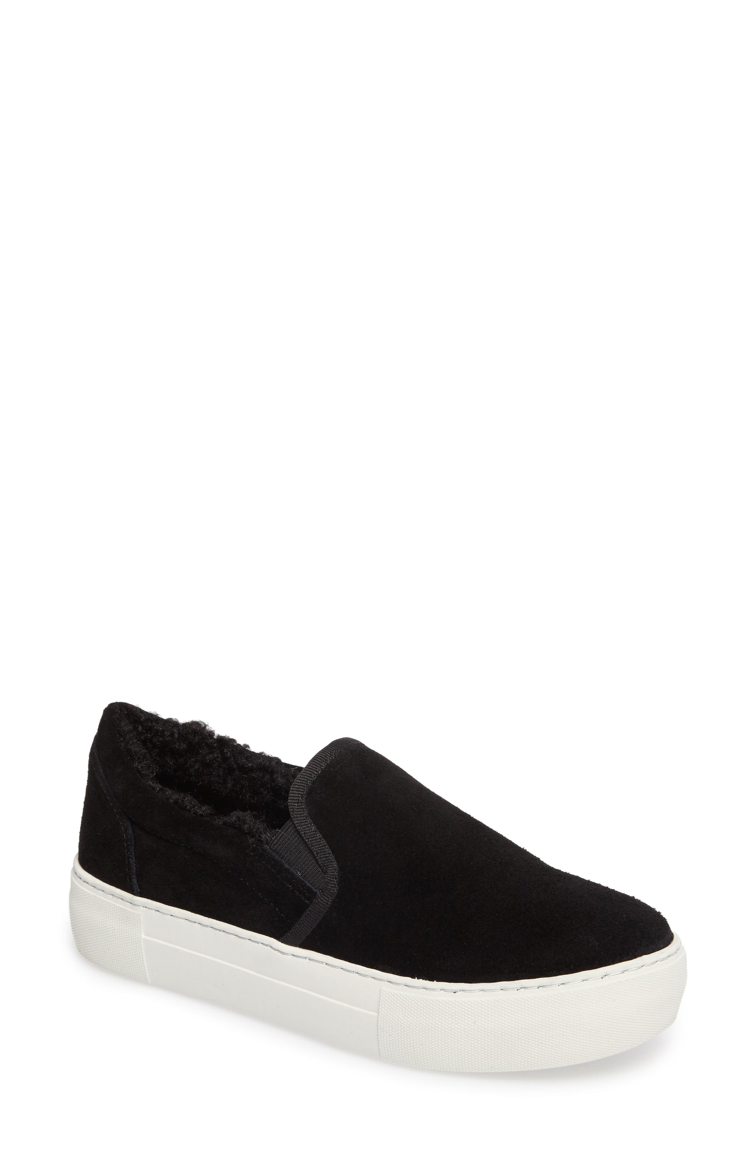 fur lined slip on sneakers