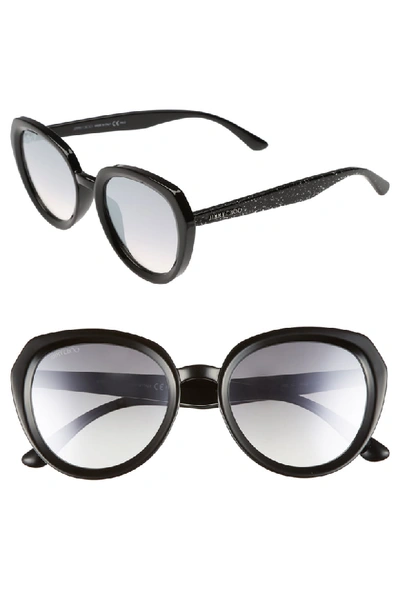 Jimmy Choo Maces 53mm Oversize Sunglasses In Black Glitter