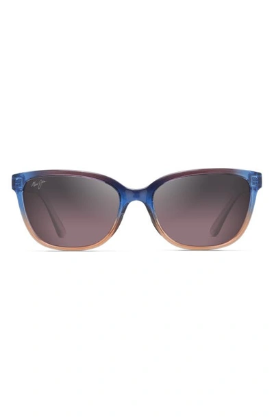 Maui Jim Honi Mj Rs758-13a Cateye Polarized Sunglasses In Blue / Rose Gradient
