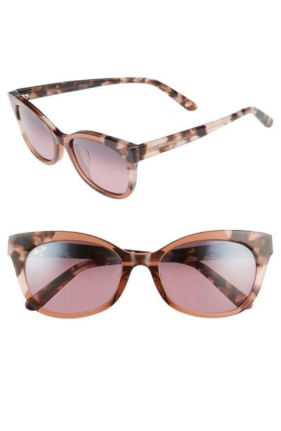 Maui Jim Ilima 53mm Polarizedplus2 Cat Eye Sunglasses In Pink W/ Tokyo Tortoise/ Rose