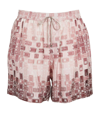 Amiri Ss23mpb017-651 Gradient Tape Pj Shorts Pink-silk Twill