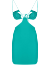 Amazuìn Eva Crystal Mini Dress In Green