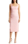 Sam Edelman Lace Sleeveless Midi Dress In Pink