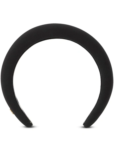 Burberry Tb Monogram-plaque Hair Band In Black