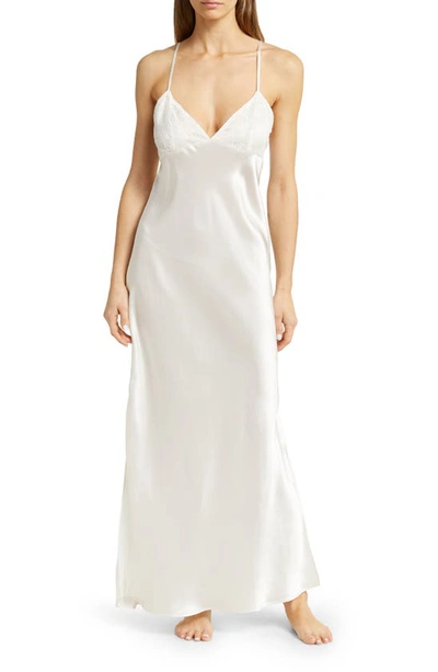 ivory sheath wedding dress Simple Ivory Long Sheath Wedding Dress Chiffon Bridal Gown main image 1
