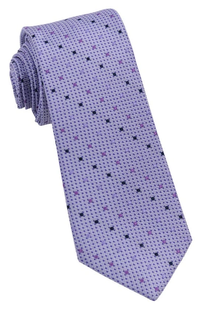 Wrk Multi Dot Silk Tie In Lilac