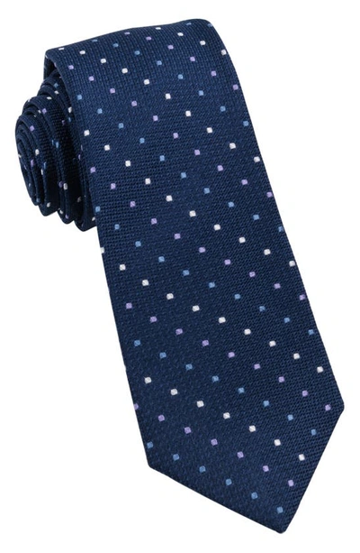 Wrk Multi Dot Silk Tie In Navy