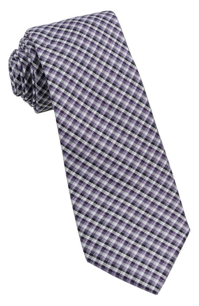 Wrk Plaid Silk Tie In Purple