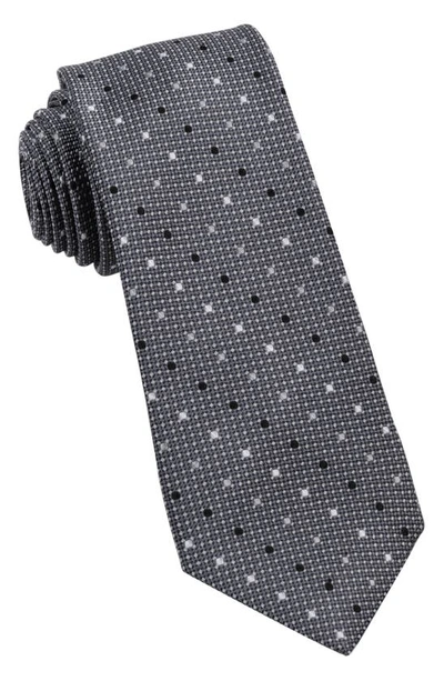 Wrk Multi Dot Silk Tie In Grey