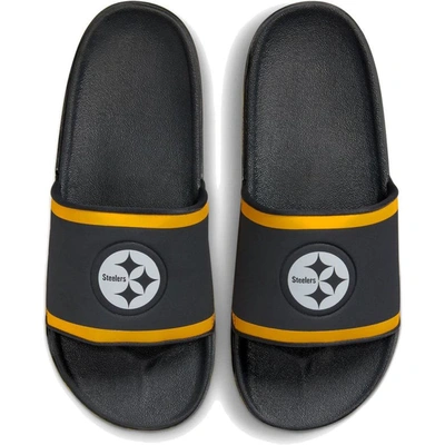 Nike Pittsburgh Steelers Off-court Wordmark Slide Sandals In Grey