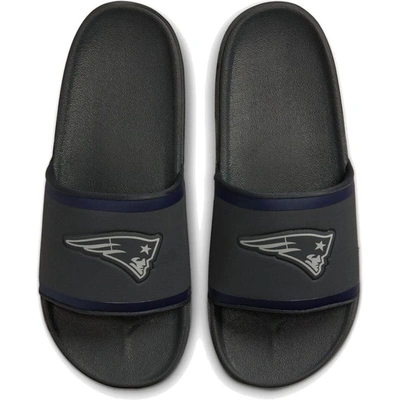 Nike New England Patriots Off-court Wordmark Slide Sandals In Grey