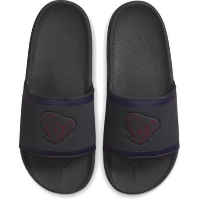 Nike Houston Texans Off-court Wordmark Slide Sandals In Grey