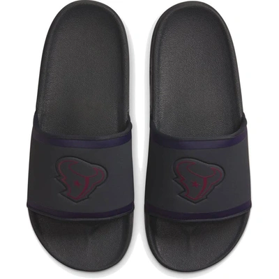 Nike Houston Texans Off-court Wordmark Slide Sandals In Gray