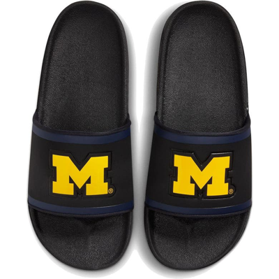 Nike Michigan Wolverines Off-court Wordmark Slide Sandals In Black