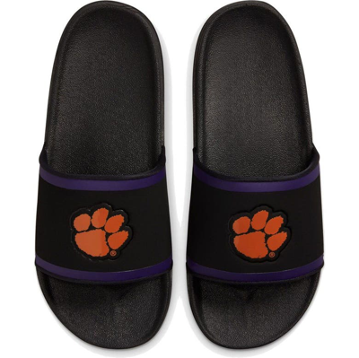Nike Clemson Tigers Off-court Wordmark Slide Sandals In Black