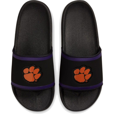 Nike Clemson Tigers Off court Wordmark Slide Sandals In Black