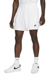 Nike Men's Club Fleece Terry Flow Shorts In White/black