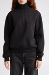 Acne Studios High-neck Half-zip Sweatshirt In Black