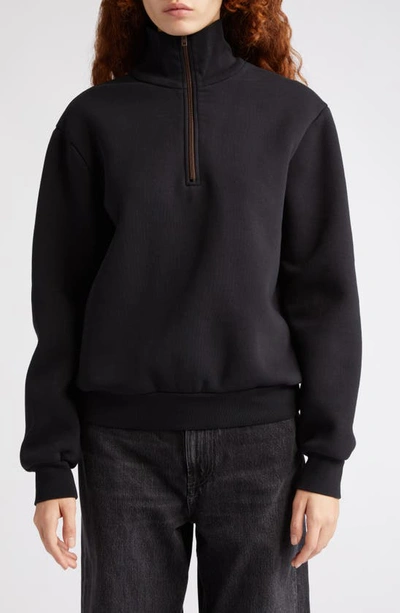 Acne Studios High-neck Half-zip Sweatshirt In Schwarz