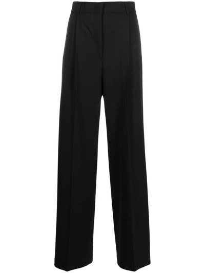 Msgm High-waisted Tailored Trousers In Black