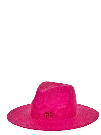 Ruslan Baginskiy Monogram Fedora Hat In Pink & Purple