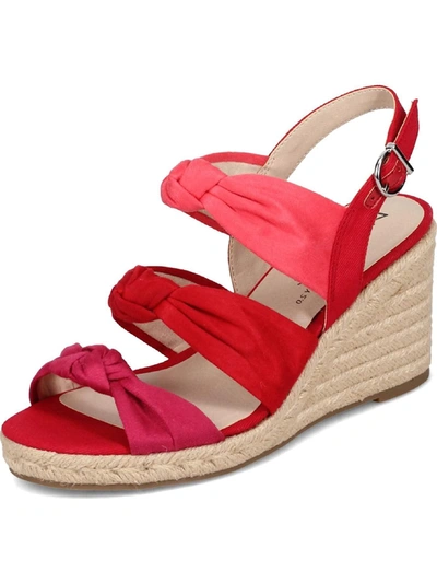 Lifestride Talent Womens Slingback Open Toe Wedge Sandals In Red