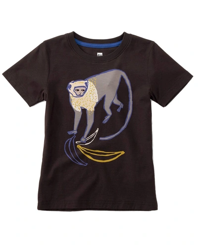 Tea Collection Kids'  Monkey & Bananas Top In Black