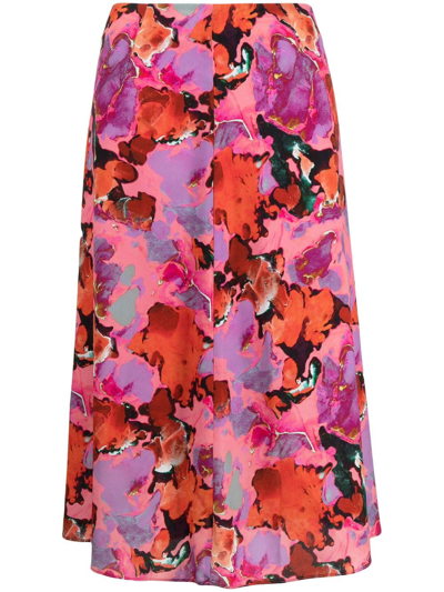 Ps By Paul Smith Longuette Pencil Skirt In Pink