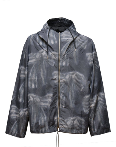 Acne Studios Karen Kilimnik Printed Zipped Jacket In Black