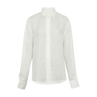 Louisa Ballou Oversized Button Long Sleeve Shirt In White