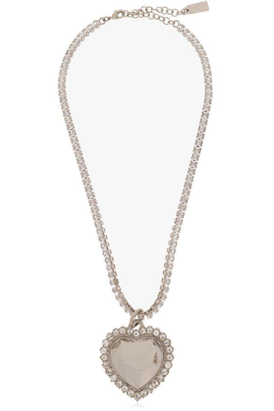 Vetements Heart Pendant Necklace In Silver