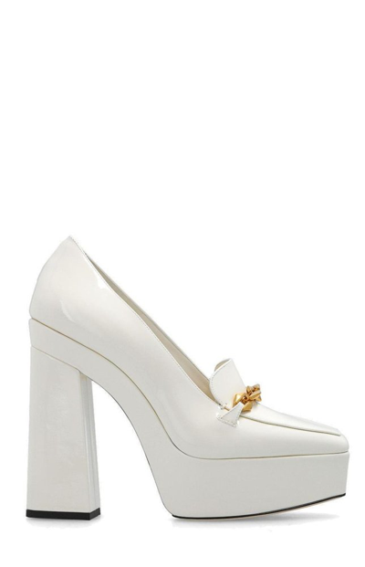 Jimmy Choo Tilda Glossy Platform Shoes In White