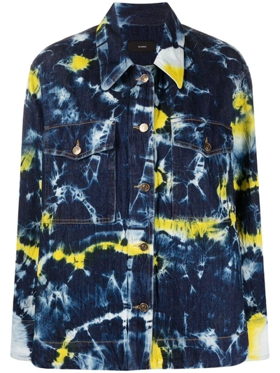 Alanui Moonrise Tie-dyed Denim Jacket In Blue