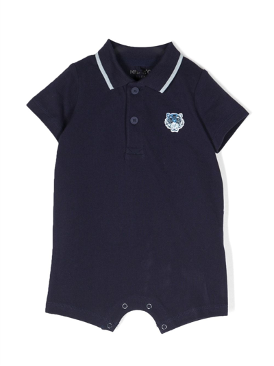 Kenzo Babies' Logo-patch Cotton Shorties In Blue