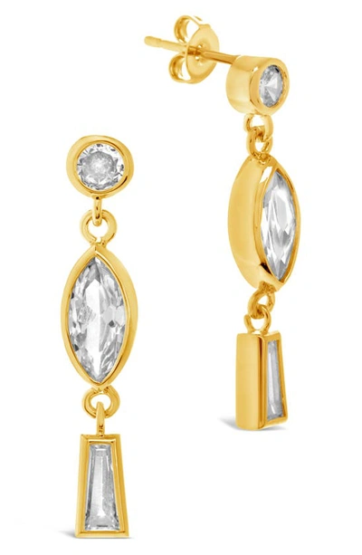 Sterling Forever Suvi Cz Drop Earrings In Gold